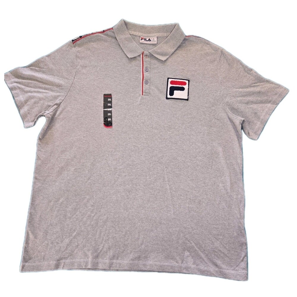 FILA ELVO ss Polo shirt BIG LOGO Men's Size 2XL GRAYY STYLE #LM931988 NWT